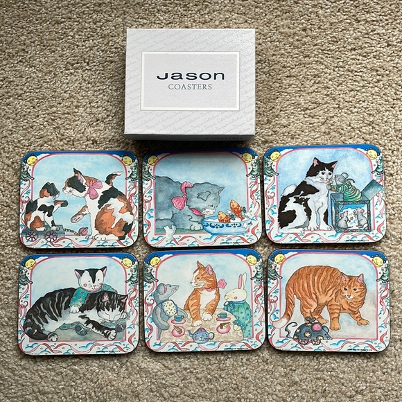 Jason Products LTD Dining Vintage Jason Cork Back Feline Fantasies